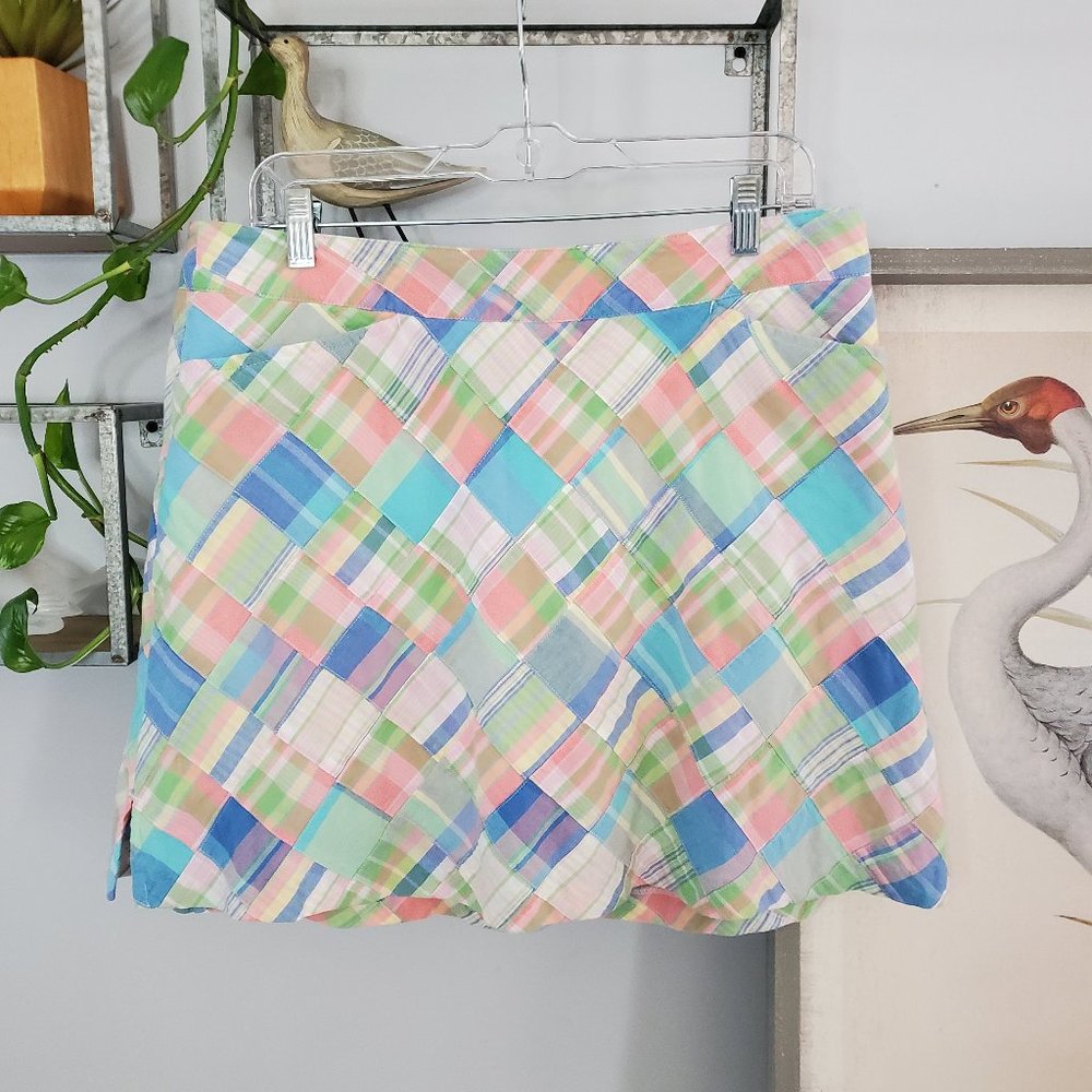 Lady Hagen 10 Patchwork Plaid Madras Skort Skirt